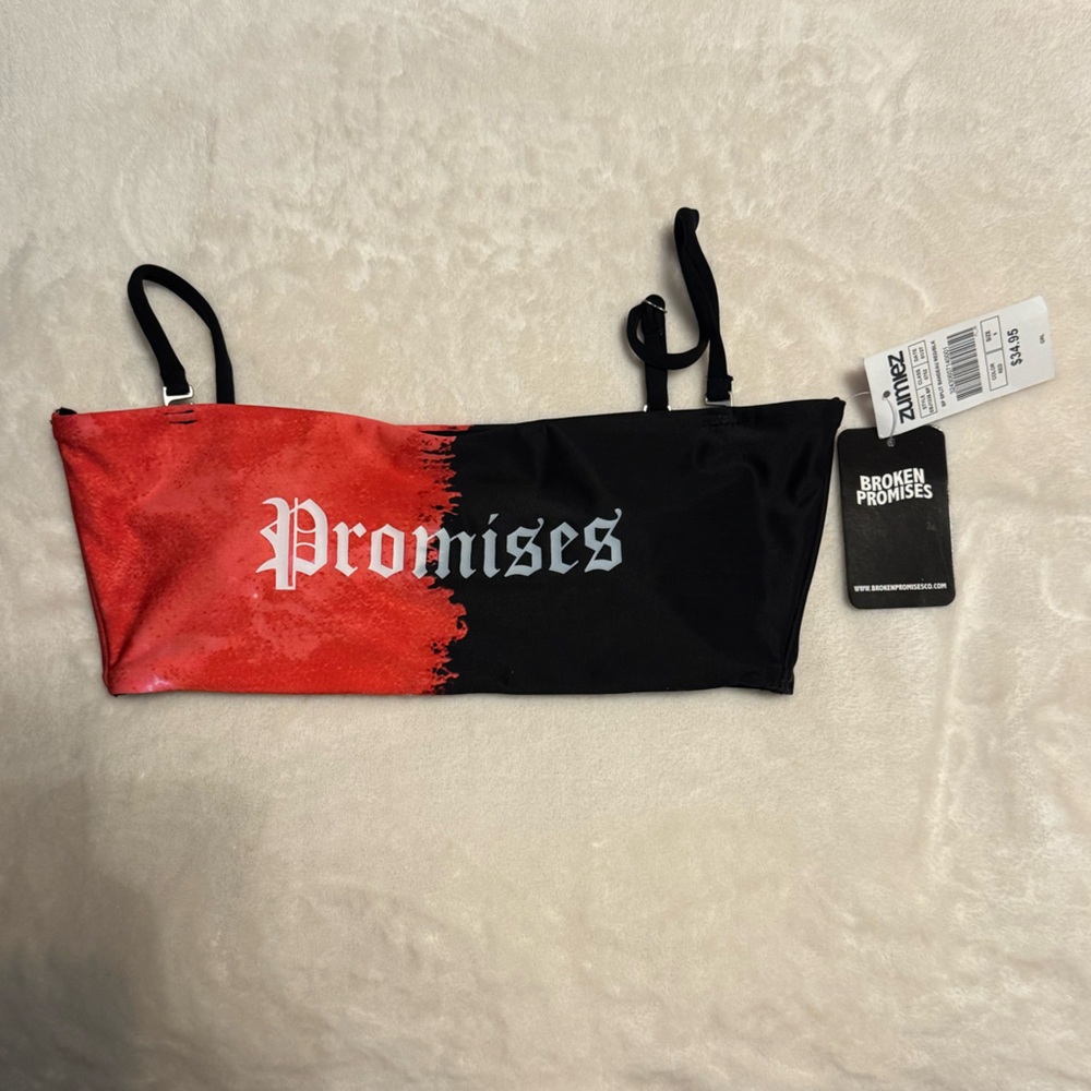 Zumiez Broken Promises Red and Black Bikini Top